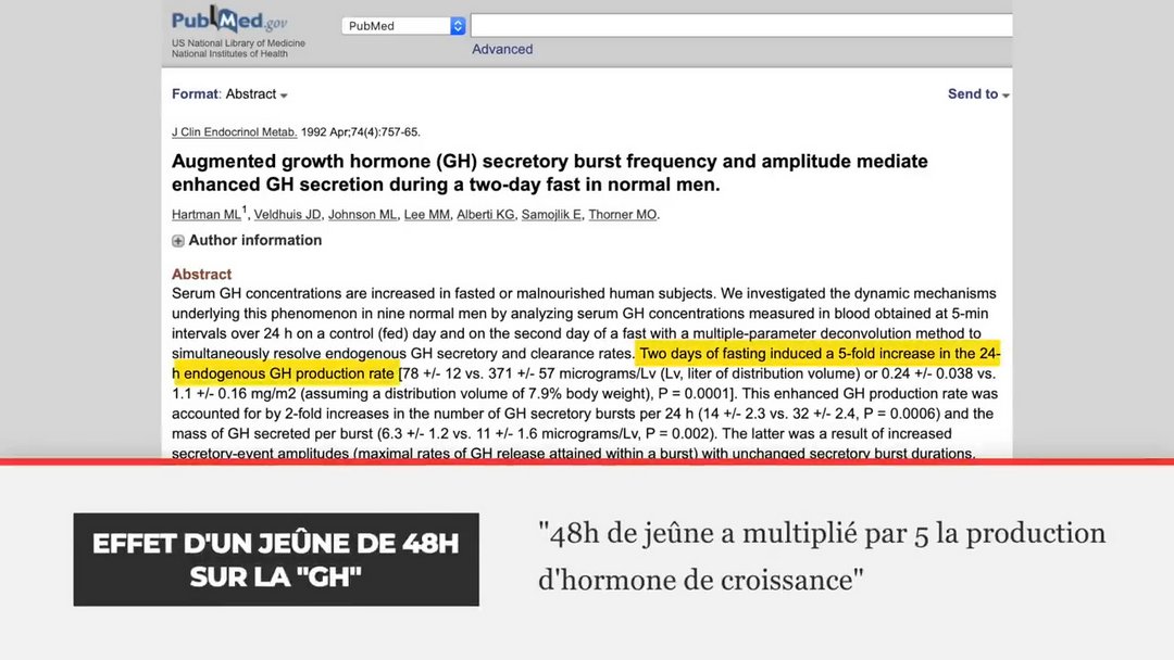 Jeûne intermittent 24h - Résultat étude 1992