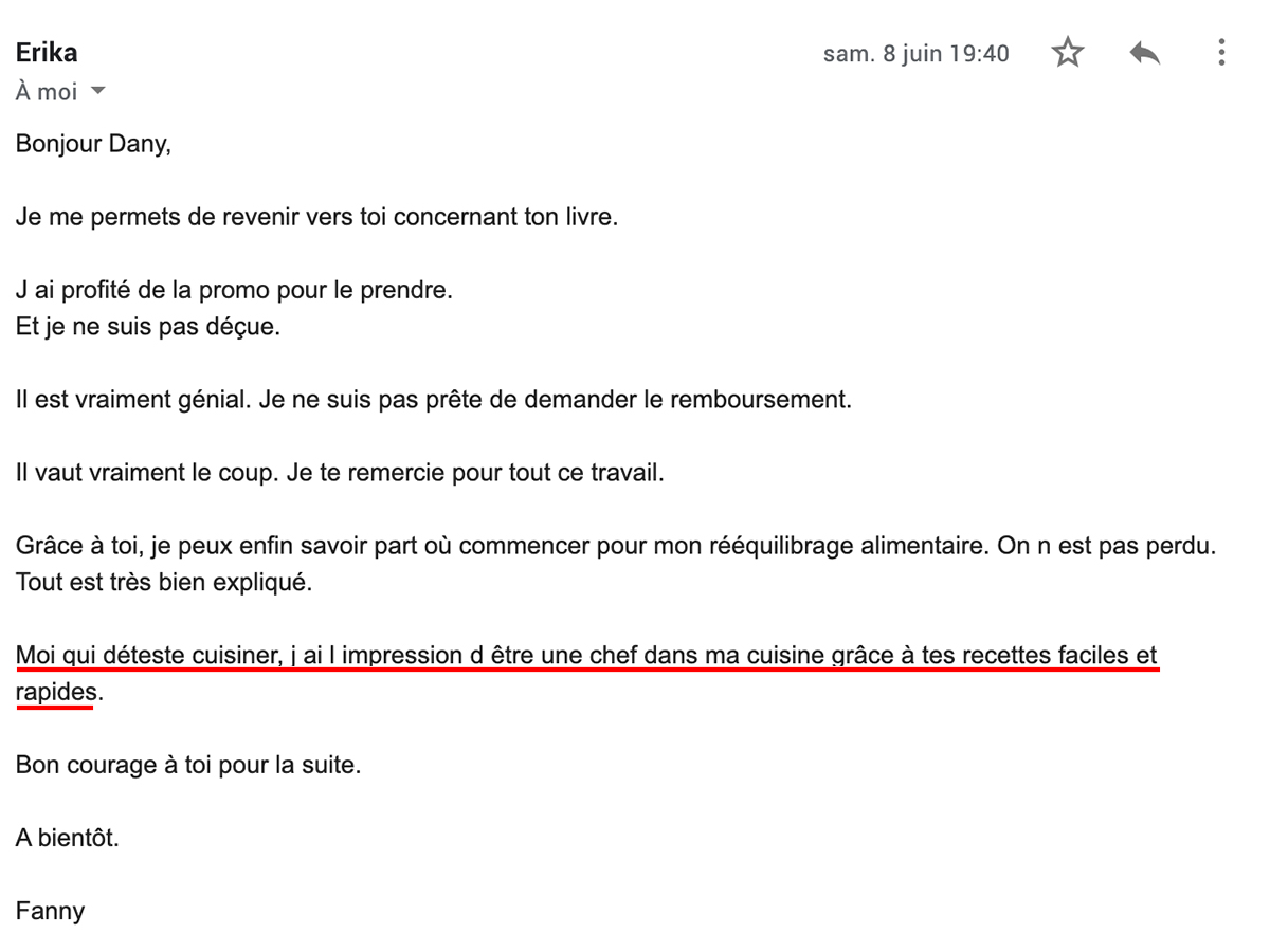 Témoignage de Fanny : J'ai l'impression d'être une cheffe dans ma cuisine grâce à tes recettes faciles et rapides