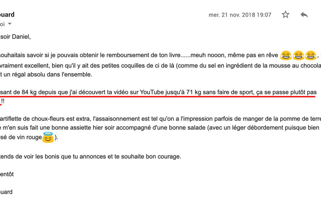 « Je souhaitais savoir si je pouvais obtenir le remboursement de ton livre……meuh nooon, même pas en rêve 😂😂😂 »