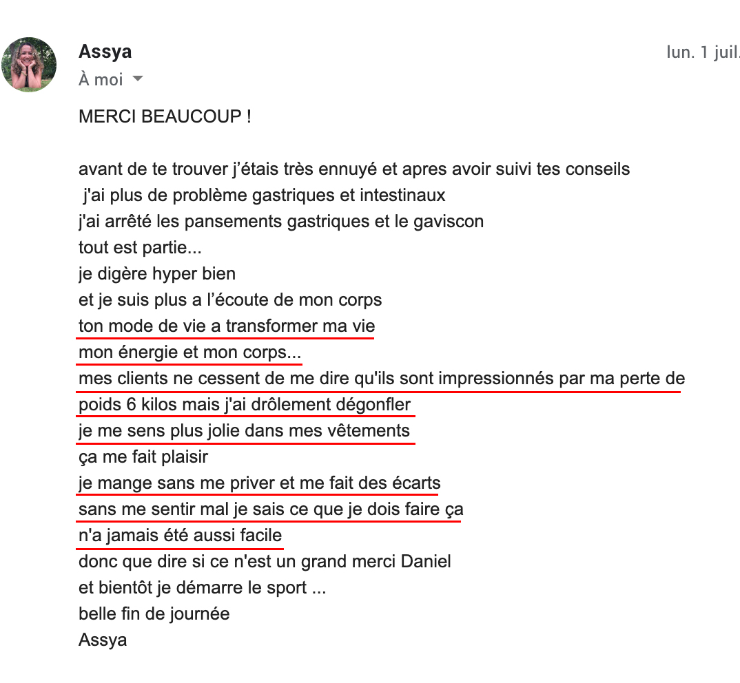 Témoignage de Assya : Ton mode de vie a transformé ma vie, mon énergie et mon corps