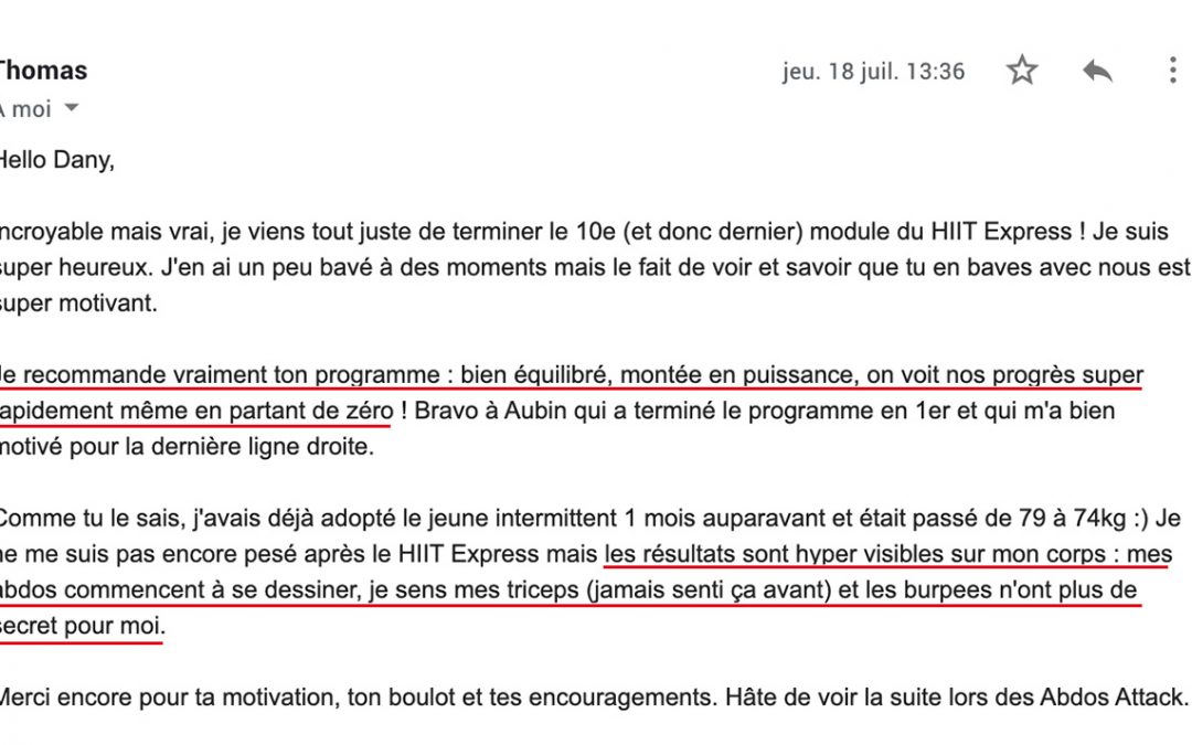 « Mes abdos commencent à se dessiner, je sens mes triceps (jamais senti ça avant) »