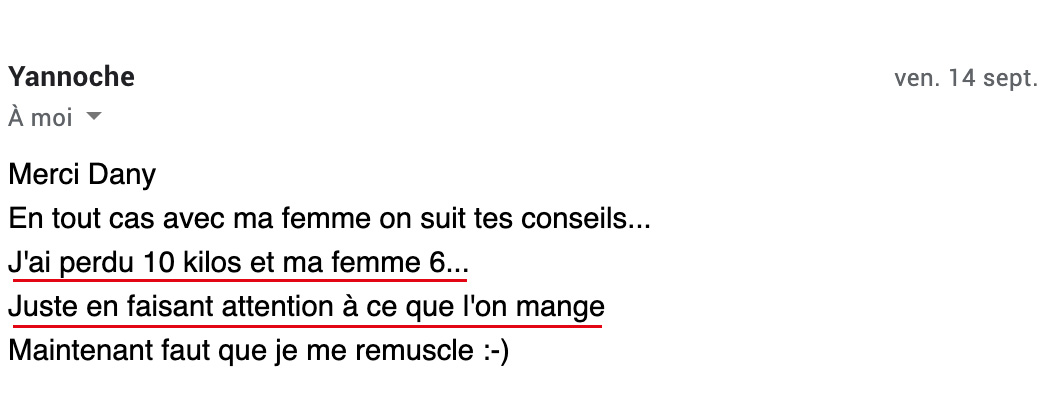 « J’ai perdu 10 kilos et ma femme 6… Juste en faisant attention à ce que l’on mange »