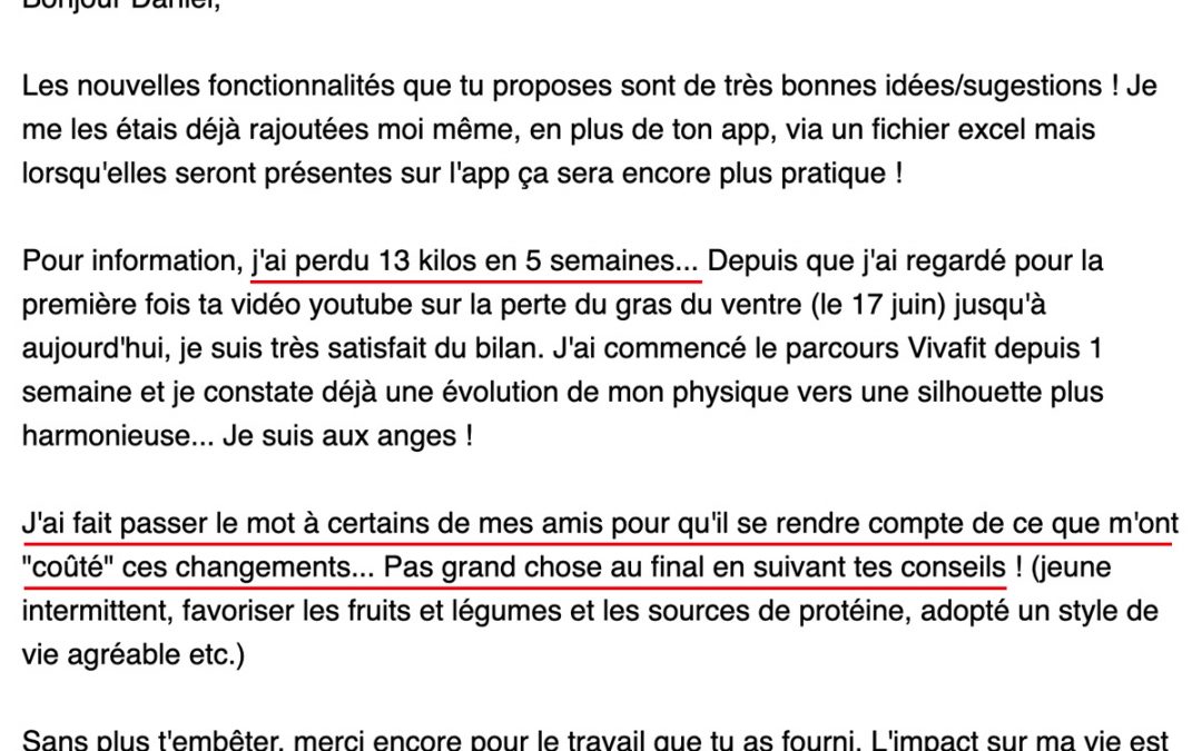 « J’ai perdu 13 kilos en 5 semaines »